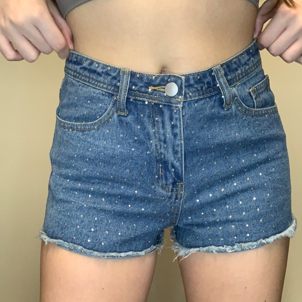 Superdown Rhinestone Shorts - Picture 2 of 5